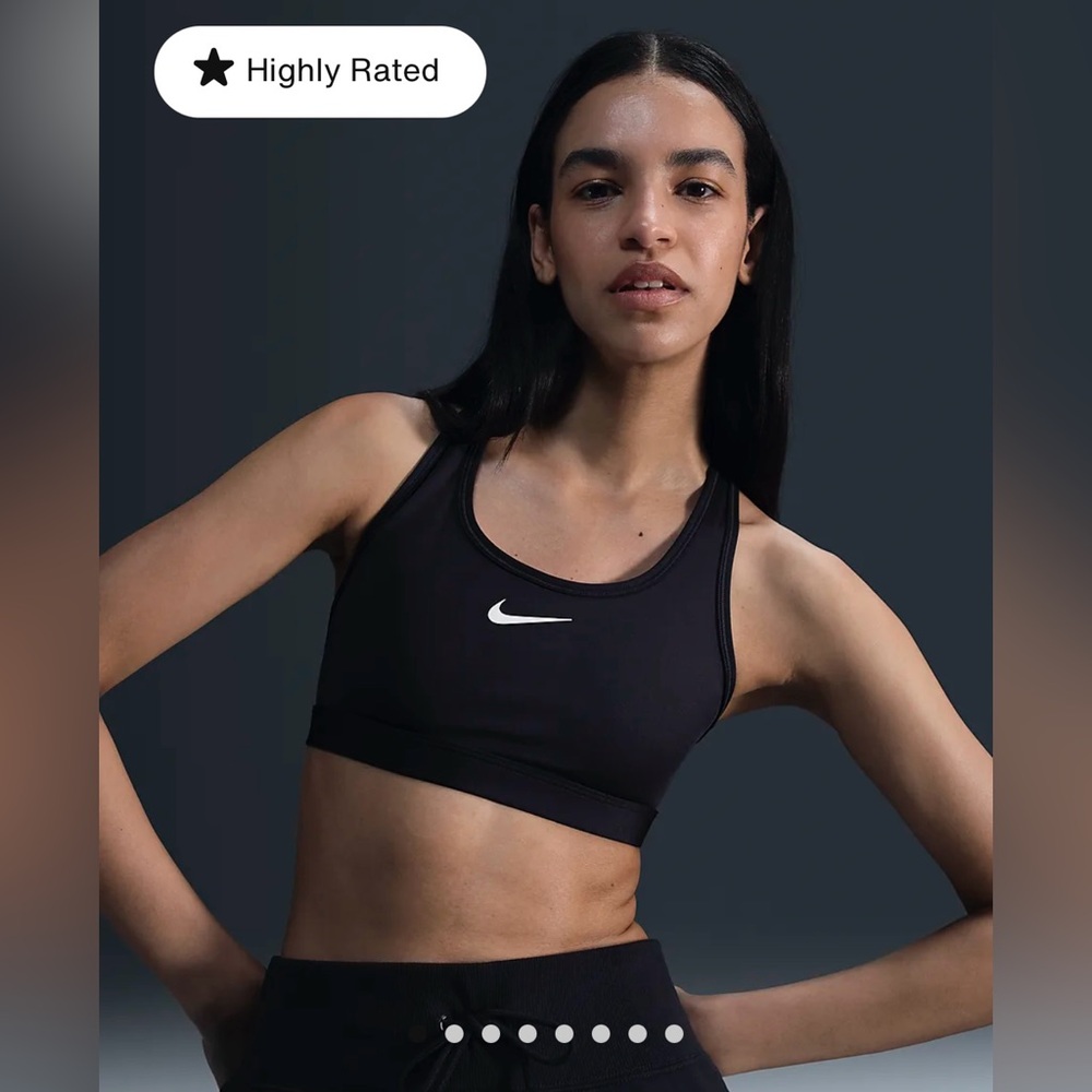 Nike NWT Women's Black Sports Bra Racerback non padded Size M